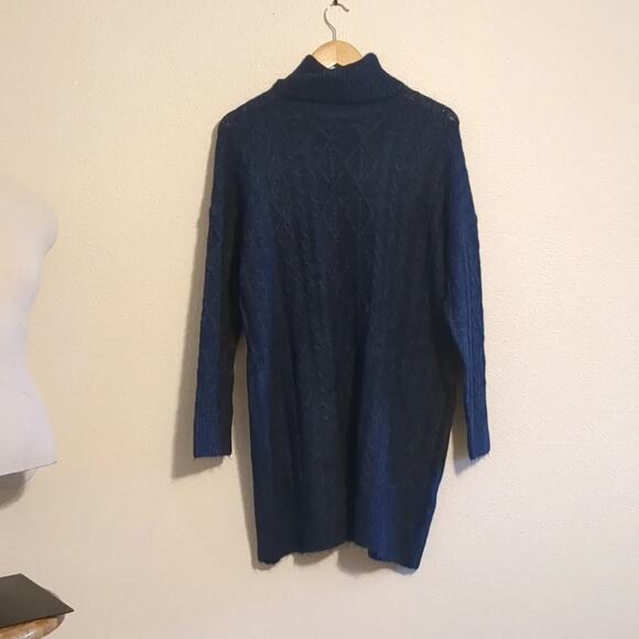 Penelope rose dark blue cowl neck long sweater size M - Picture 2 of 6